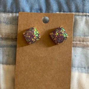 Kate Spade Purple Glitter Earrings